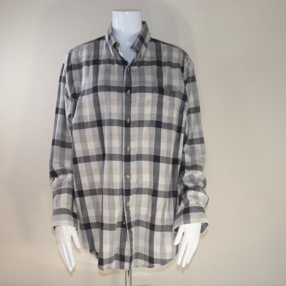 Viyella Plaid Flannel Shirt Wool Blend Lightweight Vintage Made in USA Medium